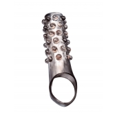 Дымчатая насадка на пенис с выпуклостями - 11 см. - Sex Expert - в Энгельсе купить с доставкой