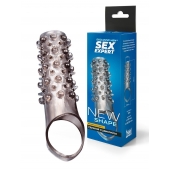 Дымчатая насадка на пенис с шипами и выпуклостями - 12 см. - Sex Expert - в Энгельсе купить с доставкой