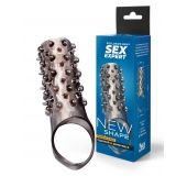 Дымчатая насадка на пенис с шипами и выпуклостями - 12,5 см. - Sex Expert - в Энгельсе купить с доставкой