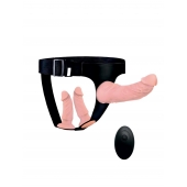 Женский страпон с 3 насадками и вибрацией - Erowoman-Eroman - купить с доставкой в Энгельсе