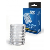 Прозрачная сквозная насадка на пенис с ребрышками - Sex Expert - в Энгельсе купить с доставкой