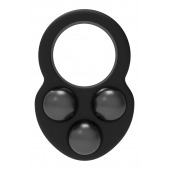 Черное эрекционное кольцо с утяжелителями - Dream Toys - в Энгельсе купить с доставкой