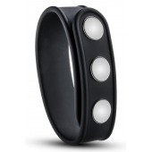 Черное эрекционное кольцо на кнопках - Blush Novelties - в Энгельсе купить с доставкой