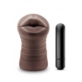 Коричневый мастурбатор-ротик Krystal Vibrating Masturbator - Blush Novelties - в Энгельсе купить с доставкой