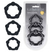 Набор из 3 эрекционных колец Beaded Silicone Cockring Set - Shots Media BV - в Энгельсе купить с доставкой