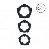 Набор из 3 эрекционных колец Beaded Silicone Cockring Set - Shots Media BV - в Энгельсе купить с доставкой