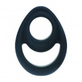 Черное эрекционное кольцо Double Ergo Silicone Cockring - Shots Media BV - в Энгельсе купить с доставкой