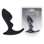 Черная анальная пробка для массажа простаты Double Ripple Silicone Prostate Massager - Shots Media BV - в Энгельсе купить с доставкой