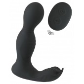 Черная анальная пробка с вибрацией, вращением и пультом ДУ RC Butt Plug with 2 Functions - Orion - в Энгельсе купить с доставкой