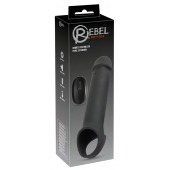 Черная вибронасадка для пениса с хомутом для мошонки и пультом ДУ Remote Controlled Penis Extension - Orion - в Энгельсе купить с доставкой