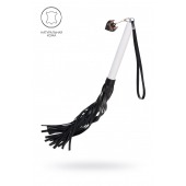 Плеть с белой рукоятью и чёрными хлыстами - 50 см. - Pecado - купить с доставкой в Энгельсе