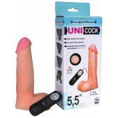 Фаллическая насадка Харнесс UNICOCK 5,5  с вибрацией - 17 см. - LOVETOY (А-Полимер) - купить с доставкой в Энгельсе