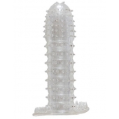 Гелевая прозрачная насадка c шипами - 12 см. - Toyfa Basic - в Энгельсе купить с доставкой