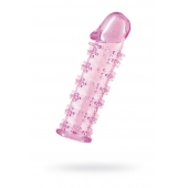Гелевая розовая насадка на фаллос с шипами - 12 см. - Toyfa Basic - в Энгельсе купить с доставкой