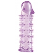 Гелевая фиолетовая насадка на фаллос с шипами - 12 см. - Toyfa Basic - в Энгельсе купить с доставкой