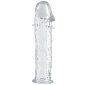 Гладкая прозрачная насадка с усиками под головкой - 12,5 см. - Toyfa Basic - в Энгельсе купить с доставкой