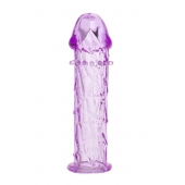 Гладкая фиолетовая насадка с усиками под головкой - 12,5 см. - Toyfa Basic - в Энгельсе купить с доставкой