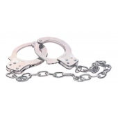 Наручники из металла с длинной цепочкой CHROME HANDCUFFS METAL HANDCUFFS W. KEY - NMC - купить с доставкой в Энгельсе