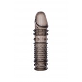 Дымчатая закрытая насадка ToyFa XLover с чешуйками и пупырышками - 13,5 см. - ToyFa - в Энгельсе купить с доставкой