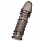 Дымчатая закрытая насадка ToyFa XLover с чешуйками и пупырышками - 13,5 см. - ToyFa - в Энгельсе купить с доставкой