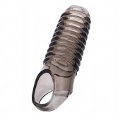 Дымчатая насадка с рёбрышками и подхватом мошонки ToyFa XLover - 12,5 см. - ToyFa - в Энгельсе купить с доставкой