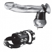 Утяжка на пенис и мошонку Cock Ring With 1.5  Ball Stretcher And Optional Weight Ring - BlueLine - купить с доставкой в Энгельсе