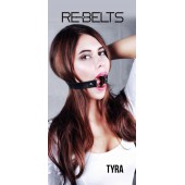 Чёрный кожаный чокер-кляп Tyra Black - Rebelts - купить с доставкой в Энгельсе