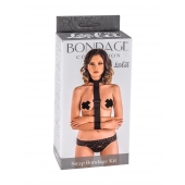 Ошейник с длинной лентой и наручниками Strap Bondage Kit Plus Size - Lola Games - купить с доставкой в Энгельсе