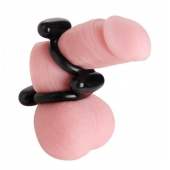 Двойное эрекционное кольцо Dual Stretch To Fit Cock and Ball Ring - XR Brands - в Энгельсе купить с доставкой