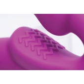 Ярко-розовый безремневой вибрострапон Evoke Vibrating Strapless Silicone Strap-on Dildo - XR Brands - купить с доставкой в Энгельсе