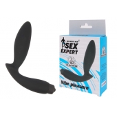 Чёрный вибростимулятор простаты Sex Expert Vibe Pleasure - Sex Expert - в Энгельсе купить с доставкой