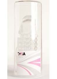 Гелевая прозрачная насадка с 2 отростками - 13 см. - Toyfa Basic - в Энгельсе купить с доставкой