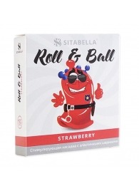 Стимулирующий презерватив-насадка Roll   Ball Strawberry - Sitabella - купить с доставкой в Энгельсе