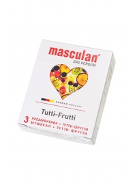 Жёлтые презервативы Masculan Ultra Tutti-Frutti с фруктовым ароматом - 3 шт. - Masculan - купить с доставкой в Энгельсе