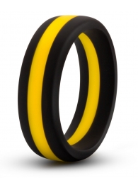 Черно-желтое силиконовое эрекционное кольцо Silicone Go Pro Cock Ring - Blush Novelties - в Энгельсе купить с доставкой