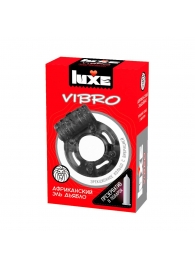 Чёрное эрекционное виброкольцо Luxe VIBRO  Африканский Эль Дьябло  + презерватив - Luxe - в Энгельсе купить с доставкой