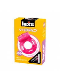 Розовое эрекционное виброкольцо Luxe VIBRO  Ужас Альпиниста  + презерватив - Luxe - в Энгельсе купить с доставкой