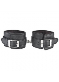 Черные фиксаторы для ног на цепи с мехом внутри - Lux Fetish - купить с доставкой в Энгельсе