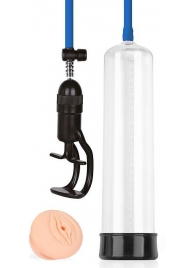 Прозрачная вакуумная помпа Sex Expert с насадкой-вагиной - Sex Expert - в Энгельсе купить с доставкой