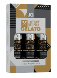 Подарочный набор вкусовых лубрикантов Tri-Me Triple Pack Gelato - System JO - купить с доставкой в Энгельсе