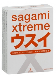 Ультратонкие презервативы Sagami Xtreme SUPERTHIN - 3 шт. - Sagami - купить с доставкой в Энгельсе