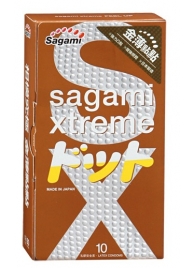 Презервативы Sagami Xtreme FEEL UP с точечной текстурой и линиями прилегания - 10 шт. - Sagami - купить с доставкой в Энгельсе