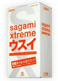 Ультратонкие презервативы Sagami Xtreme SUPERTHIN - 15 шт. - Sagami - купить с доставкой в Энгельсе