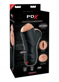 Мастурбатор в колбе с двумя тоннелями Double Penetration Vibrating Stroker - Pipedream - в Энгельсе купить с доставкой