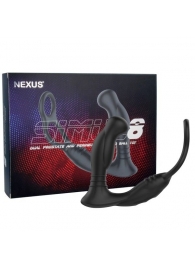 Черная анальная пробка NEXUS SIMUL8 с фиксацией на теле кольцами - Nexus Range - в Энгельсе купить с доставкой