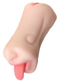 Телесный двусторонний мастурбатор Fruity Tongue - ротик и вагина - ToyFa - в Энгельсе купить с доставкой