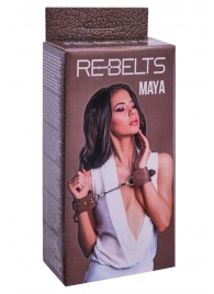 Коричневые кожаные наручники Maya - Rebelts - купить с доставкой в Энгельсе