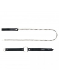 Черный поводок и чокер с кольцом Rada - Rebelts - купить с доставкой в Энгельсе