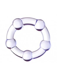 Фиолетовое эрекционное кольцо на пенис с бусинами - Штучки-дрючки - в Энгельсе купить с доставкой