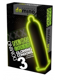 Презервативы DOMINO Neon Green со светящимся в темноте кончиком - 3 шт. - Domino - купить с доставкой в Энгельсе